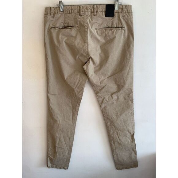 Zara Man Mens Pants Tan Size 36 Basic Collection Chino Stretch Cotton Blend - Picture 5 of 11